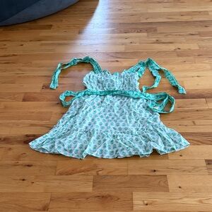 Blu Pepper Green Floral Mini Dress